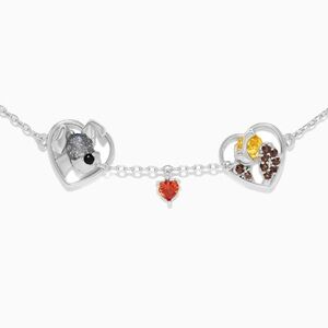 925 Sterling Silver Disney Classic Lady & The Tramp Gemstone Charm Bracelet